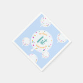 Birthday-ballonnen aanpasbaar servetblauw servet (Hoek)