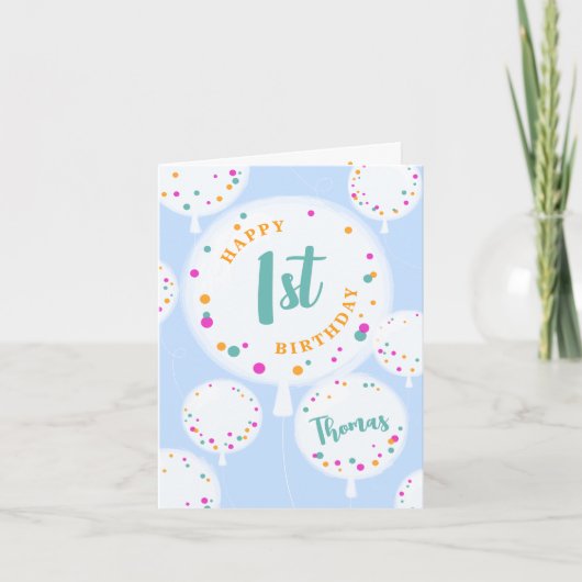 Birthday-ballonnen aanpasbaar verjaardagskaart bla kaart (Voorkant)