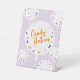 Birthday-ballonnen aanpasbaar voetstuk lila reclamebord met voetstuk