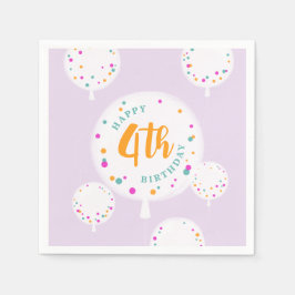 Birthday-ballonnen aanpasbare servetten lila
