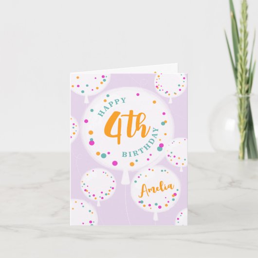 Birthday-ballonnen aanpasbare verjaardagskaart lil kaart (Voorkant)