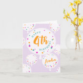 Birthday-ballonnen aanpasbare verjaardagskaart lil kaart (Gele Bloem)