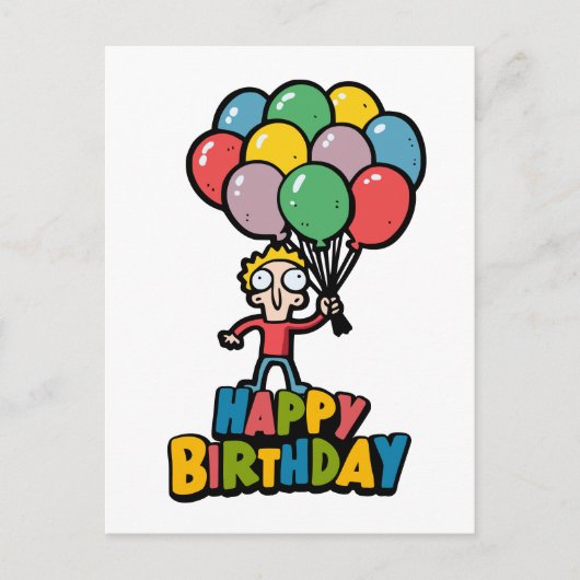 Birthday-ballonnen Briefkaart (Voorkant)