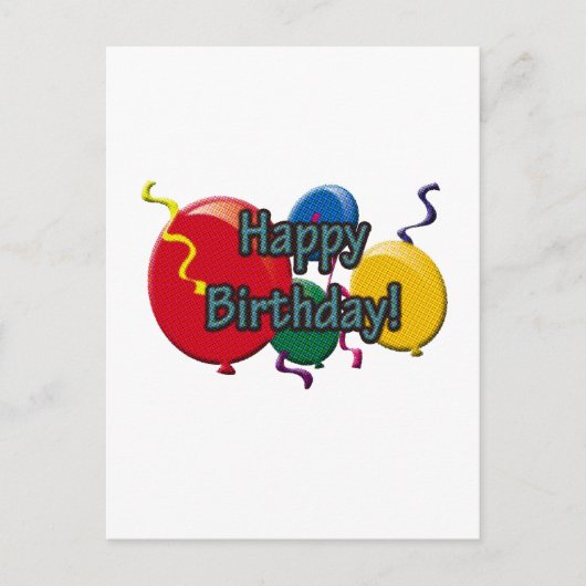 Birthday-ballonnen Briefkaart (Voorkant)