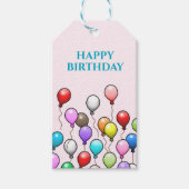 Birthday-ballonnen Cadeaulabel (Voorkant)