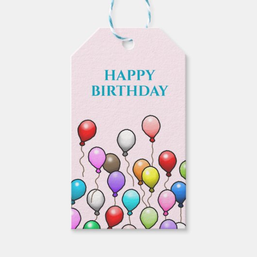 Birthday-ballonnen Cadeaulabel (Voorkant)