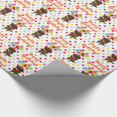Birthday-ballonnen Chocolate Labrador Wrapping Cadeaupapier (Hoek)