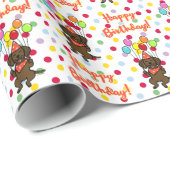 Birthday-ballonnen Chocolate Labrador Wrapping Cadeaupapier (Rol Hoek)