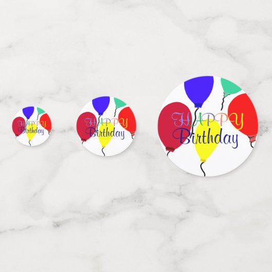 Birthday-ballonnen Confetti (Achterkanten)
