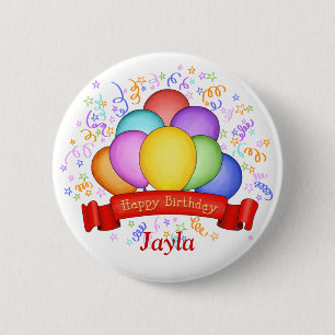 Birthday-ballonnen en banner-Button Ronde Button 5,7 Cm