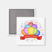 Birthday-ballonnen en banner Magnet (Voorkant / Achterkant)