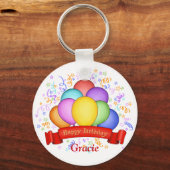 Birthday-ballonnen en banner-Sleutelhanger Sleutelhanger (Voorkant)
