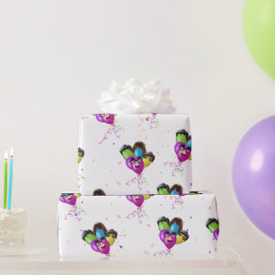 Birthday-ballonnen en Confetti-overslagpapier Cadeaupapier