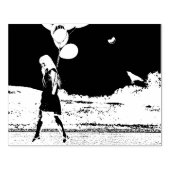 Birthday-ballonnen en Raven Rubberstempel (Afrduk)