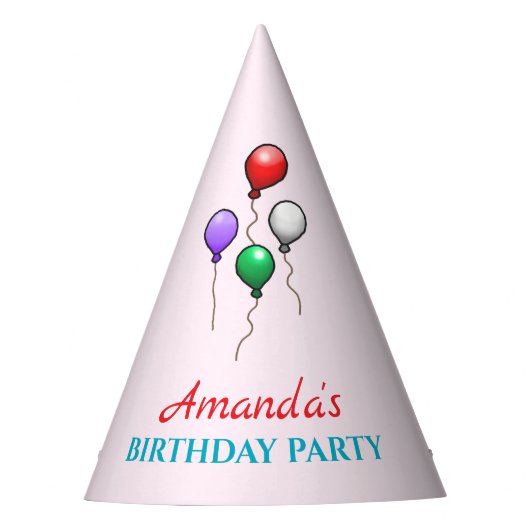 Birthday-ballonnen Feesthoedjes (Voorkant)