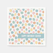 Birthday-ballonnen gepersonaliseerd servet (Voorkant)