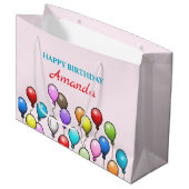 Birthday-ballonnen Groot Cadeauzakje (Voorkant Gekanteld)