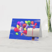 Birthday-ballonnen in een postbus kaart (Voorkant)