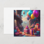 Birthday-ballonnen Kaart (Voorkant / Achterkant)