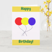 Birthday-ballonnen Kaart (Gele Bloem)