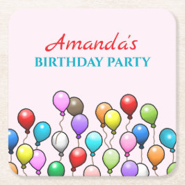 Birthday-ballonnen Kartonnen Onderzetters