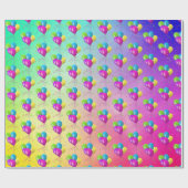 Birthday-ballonnen met Confetti op regenboog Cadeaupapier (Vlak)