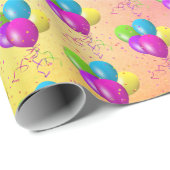 Birthday-ballonnen met Confetti op regenboog Cadeaupapier (Rol Hoek)