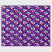 Birthday-ballonnen met een conferentie over paars cadeaupapier (Vlak)