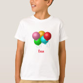 Birthday-ballonnen met naam t-shirt (Voorkant)