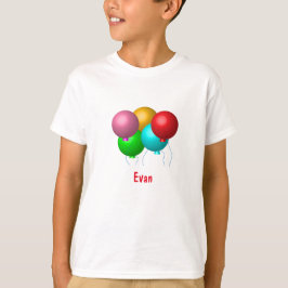 Birthday-ballonnen met naam t-shirt