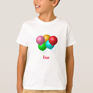 Birthday-ballonnen met naam t-shirt