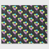 Birthday-ballonnen met vliegers op Glitter Cadeaupapier (Vlak)