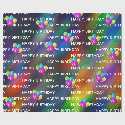 Birthday-ballonnen op Abstract Cadeaupapier (Vlak)
