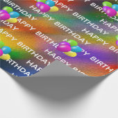 Birthday-ballonnen op Abstract Cadeaupapier (Hoek)