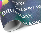 Birthday-ballonnen op Abstract Cadeaupapier (Rol Hoek)