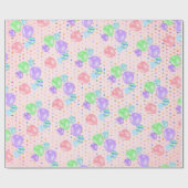 Birthday-ballonnen op pooldots cadeaupapier (Vlak)