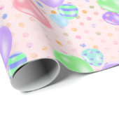 Birthday-ballonnen op pooldots cadeaupapier (Rol Hoek)