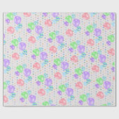 Birthday-ballonnen op pooldots-pakpapier cadeaupapier (Vlak)