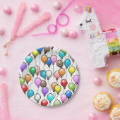 Birthday-ballonnen Papieren Bordje (Feest)