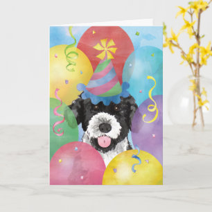 Birthday-ballonnen Portugese waterhond-Kaart Kaart