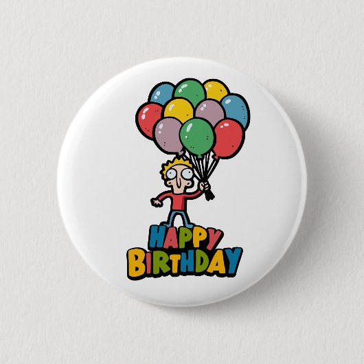 Birthday-ballonnen Ronde Button 5,7 Cm (Voorkant)