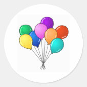 Birthday-ballonnen Ronde Sticker (Voorkant)