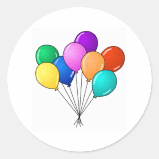 Birthday-ballonnen Ronde Sticker (Voorkant)