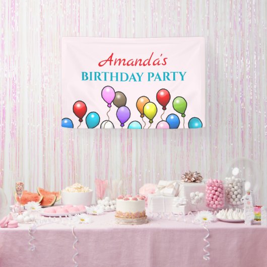 Birthday-ballonnen Spandoek (Feest)
