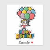 Birthday-ballonnen Sticker (Vel)