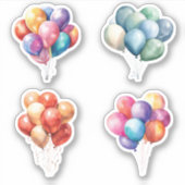 Birthday-ballonnen Sticker (Voorkant)