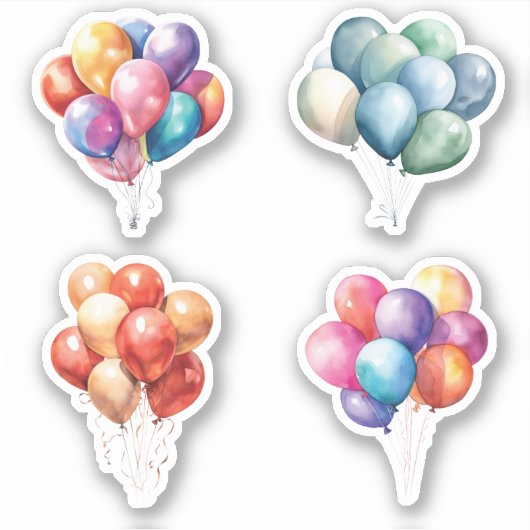 Birthday-ballonnen Sticker (Voorkant)