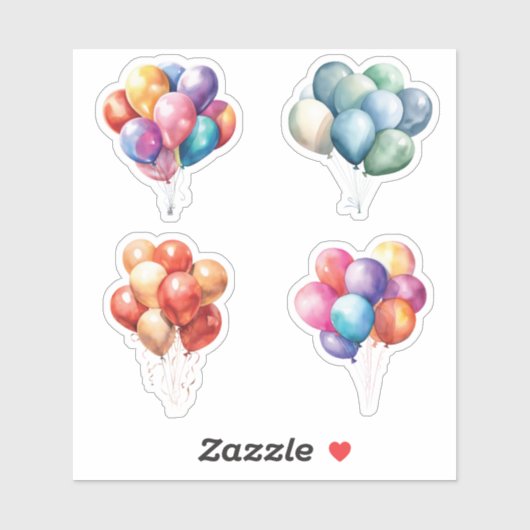 Birthday-ballonnen Sticker (Vel)