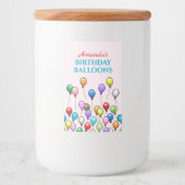Birthday-ballonnen Voedselcontainer Etiket (Voorkant)