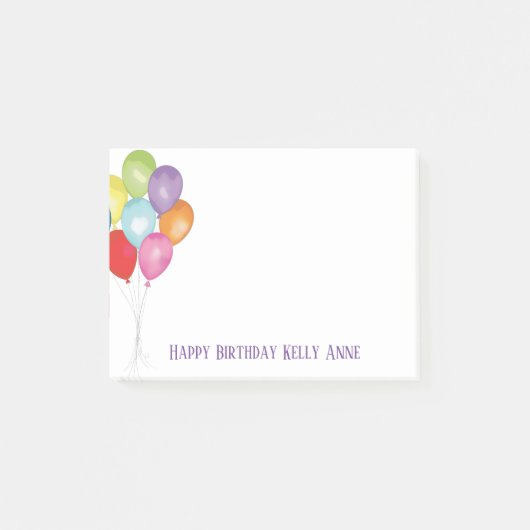 Birthday ballons Editable Post it Notes (Voorkant)
